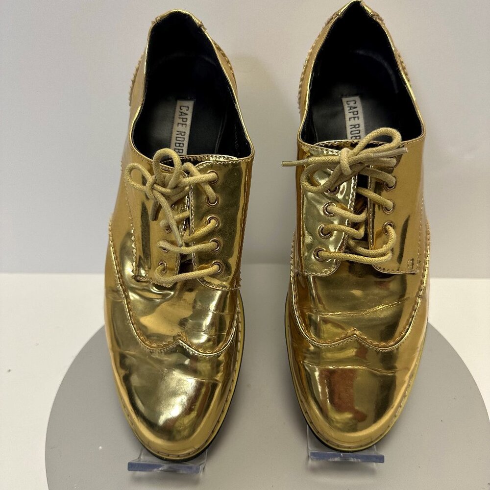 Cape Robbin Gold Venus Women's Sneakers Metallic Size 8 Lace Up Preppy